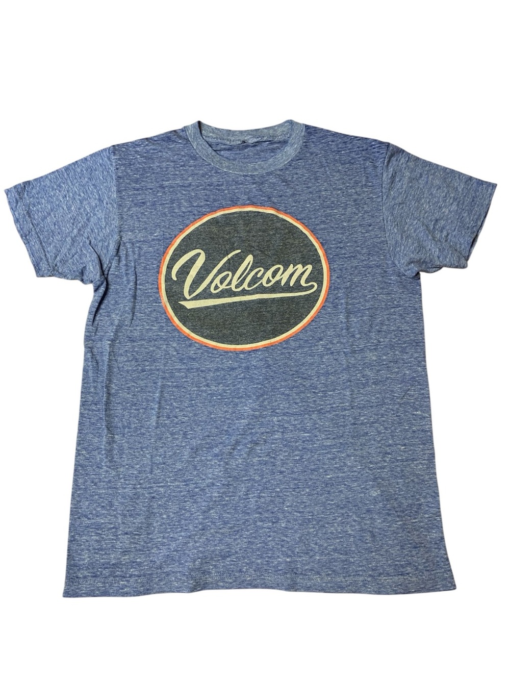 Volcom Vintage Graphic Logo Heather Blue T-Shirt Men's Size Small